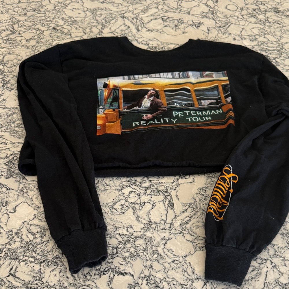 Peterman Reality Tour Black Graphic Cropped Seinfeld long sleeve shirt
